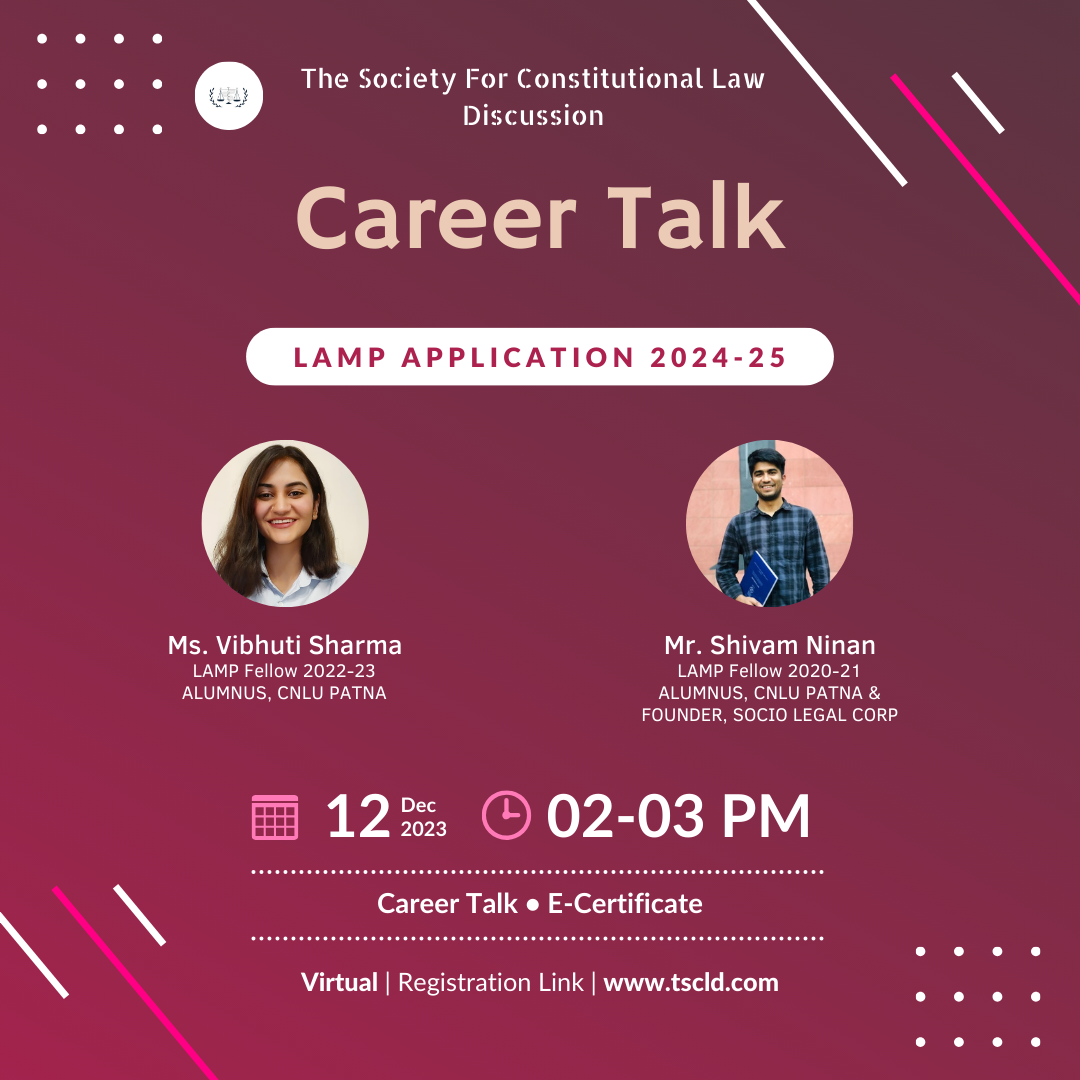 Career Talk on Application for LAMP Fellowship by TSCLD